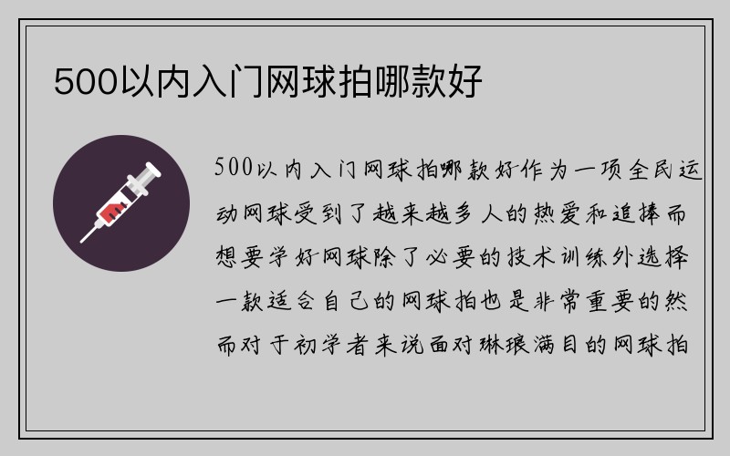 500以内入门网球拍哪款好